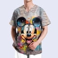 thumbnail image 3 of Uniformes médicos de enfermera con estampado de Mickey Mouse de Disney, cuello en V, manga corta, bolsillo, ropa de trabajo, uniformes médicos, accesorios, 3 of 5
