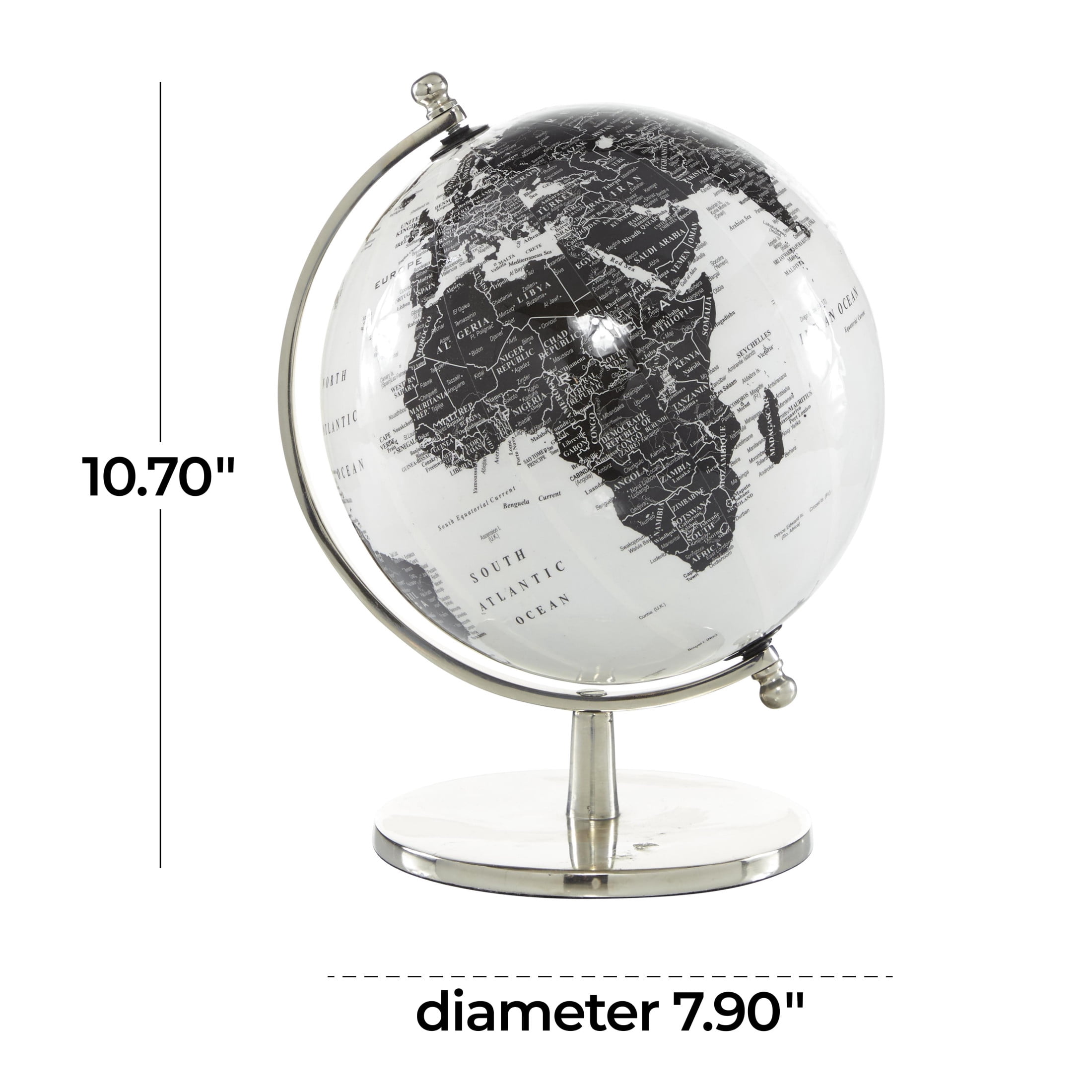 DecMode 8" White World Map Globe