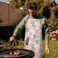 thumbnail image 4 of Pioneer Flower Floral Print Pattern Cotton Linen Apron with Pockets, Waterproof Adjustable, 33x27 Inch for Kitchen, Gardening, BBQ, Salon, 4 of 6