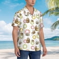 thumbnail image 5 of Goofa Donut Sloth Hawaiian Shirt for Men, Unisex Summer Beach Casual Short Sleeve Button Down Shirts,Aloha Tropical Floral print shirt-Small, 5 of 9
