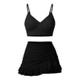 thumbnail image 4 of Girls Bathing Suits One Piece Girls Swimsuits Size 10-12, Cute Adjustable Strap Bikini With Removable Pads And Swim Skirt for Girls Two Piece Swimwear, 4 of 5