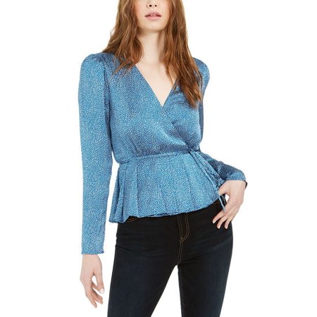 Leyden Women's Pleated Hem Top Blue Size Large