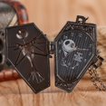 thumbnail image 4 of Steampunk Silver/black The Nightmare Before Christmas Men Women Quartz Analog Pocket Watch Necklace Chain, 4 of 4