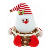 NSESSHome Santa Claus Snowman Candy Basket Xmas Basket Xmas Candy Serving Basket Christmas Treat Containers Holiday Candy Basket Novelty Candy Basket Santa Candy Basket