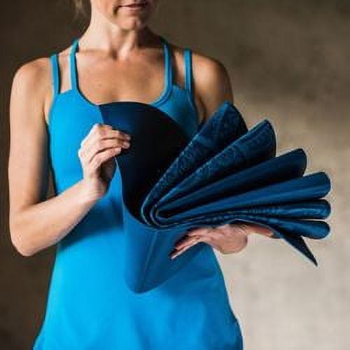 Gaiam Foldable Yoga Mat, Blue Sundial, 2mm 