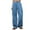 Blue Pants fot Women, variant on AINIYS Women's Cargo Jeans Wide Leg Multi-Pocket Trousers for Casual Street Daily Wear Army Green L