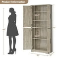 thumbnail image 2 of Ataucjin 70in Tall Kitchen Pantry Cabinet, Freestanding Storage Cabinet with 4 Doors and Adjustable Shelves, Large Utility Hutch Cupboard for Dining Room, Bathroom, Living Room, 2 of 9