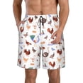 thumbnail image 1 of Sikiie Shorts de Plage pour Hommes à Imprimé Oiseaux et Oie de Ferme, Shorts à Séchage Rapide Haute Élasticité - avec Cordon et Poches Antidérapantes, Adaptés pour la Plage, les Sports, les Vacances-3TG, 1 of 6