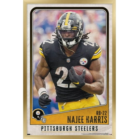 NFL Pittsburgh Steelers – Najee Harris 22 Wall Poster 22.375 x 34 Framed