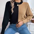 thumbnail image 4 of Amidoa Yellow Sweater Tops for Women Long Sleeve Crochet Colorblock Lightweight Pullover Sweaters Women's Cardigans L, 4 of 8