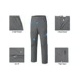 thumbnail image 3 of Little Donkey Andy Men's Stretch Convertible Pants Zip-Off Lightweight Quick-Dry Hiking Fishing Travel Pants (Shorts Grey XL), 3 of 6