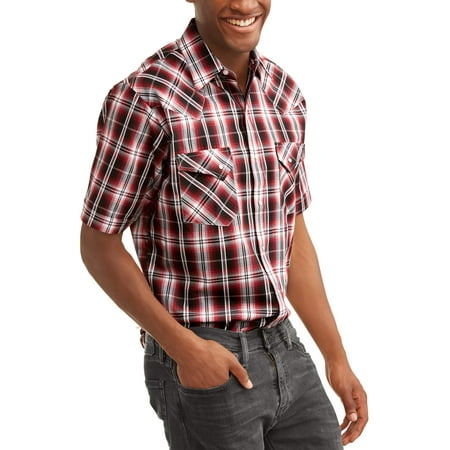 Heritage Plaid Shirt - Men's Short Sleeve Textured Plaids Shirt