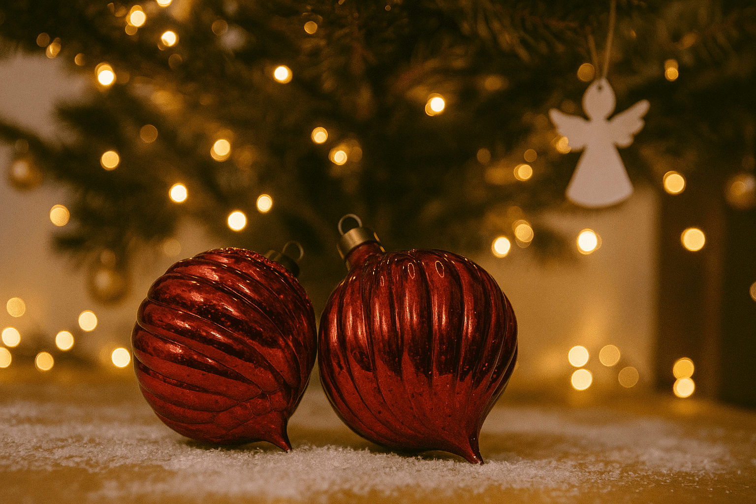 2 Count Red Mercury Glass-Style Finial Shatterproof Christmas Ornaments, 7 in, by My Texas House