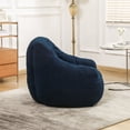 thumbnail image 3 of GARITIN Oversized Bean Bag Chair, Faux Fur Memory Foam, 37.4" x 33.9" x 32.3", Dark Blue, 3 of 10