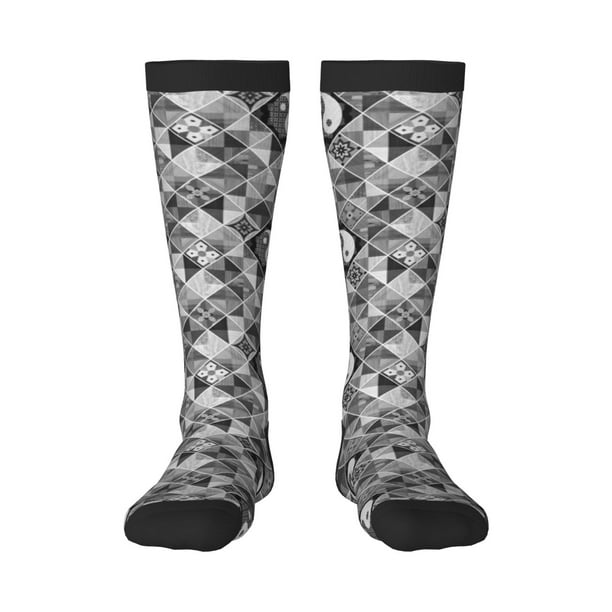 Balery Yin Yang With Black And White Calcetines novedosos Calcetines deportivos Calcetines hasta la rodilla Calcetines de algodón Calcetines originales y geniales