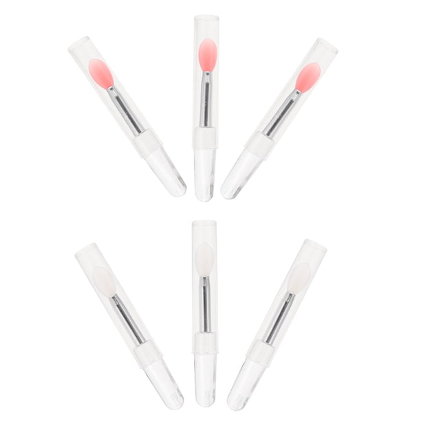 6 cabezales de silicona para brochas de maquillaje, brochas de labios, aplicadores de silicona para sombras de ojos.
