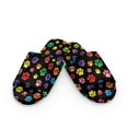 thumbnail image 2 of COEQINE Paw Colorful Fall Slippers for Women, Fuzzy Slides Indoor Warm Fluffy Slides Cute House Slippers Open Toe Machine Washable Slip On Bedroom Sandals for Ladies, 44-45, 2 of 7
