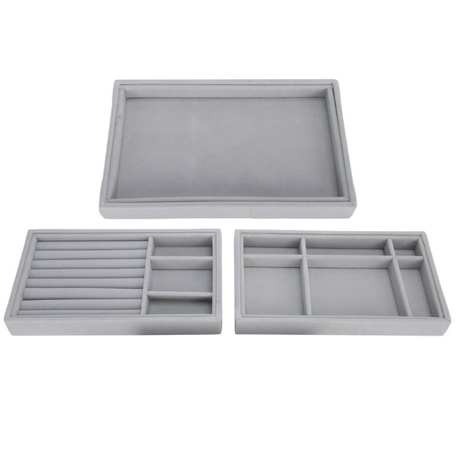 Organizador de joyas, 3 piezas, bandeja de joyería profesional, bandeja de joyería apilable, bandeja de almacenamiento de aretes, rendimiento inigualable