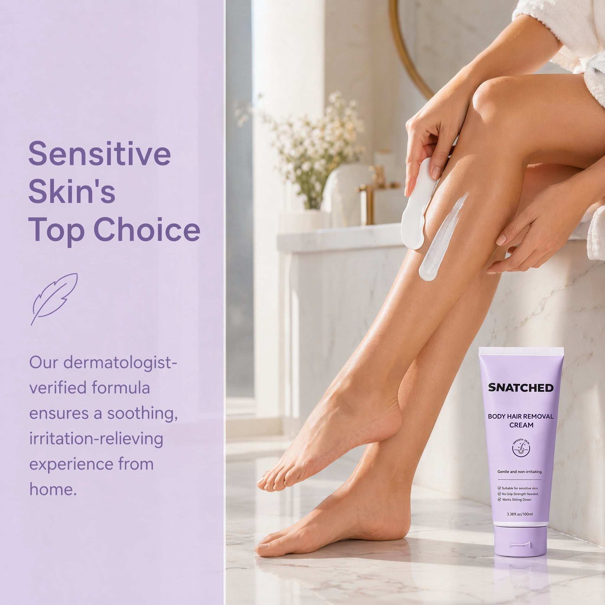 Snatched Hair Removal Cream, Body and Facial Hair Removal Cream for Women & Men, Gentle Hair Remover for Legs, Arms, Bikini Line, Stomach, Underarms(1)