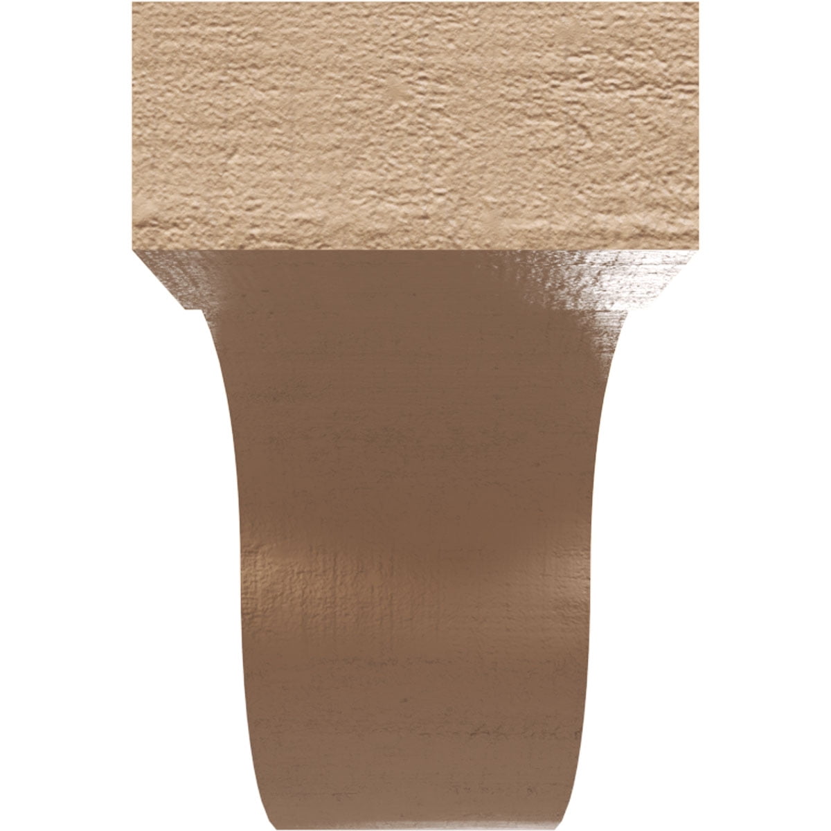 3"W x 18"D x 6"H Thin Del Monte Rough Cedar Woodgrain TimberThane Corbel, Primed Tan