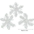 thumbnail image 2 of CuiLiyq 6 PCS Silver Glitter Snowflake Ornaments, Plastic Christmas Glitter Snowflake Winter Wonderland Christmas Tree Decorations, 2 of 3