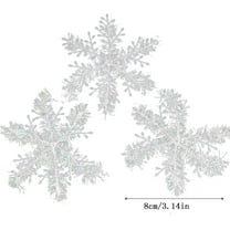 6-Pack Glitter Snowflake Ornaments - Shatterproof Christmas Tree Decorations with Pre-Punched Holes for Hanging/Garlands (White Winter Wonderland Theme)