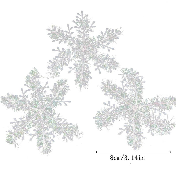 Copo de Nieve Navideño, Cadena de Copos de Nieve, Decoración para Árbol de Navidad, Colgante, Copo de Nieve Navideño, Decoración Navideña