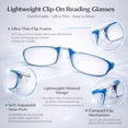 thumbnail image 5 of 3 Pack Slim Half Frame Reading Glasses Rectangle Readers Men Women Lightweight Clear Frame Office Computer, 5 of 7