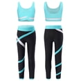 thumbnail image 5 of TSSOE Kids Gymnastics Tracksuit Girls Dance Crop Tank Tops Sport Bra Vest with Yoga Leggings Ice Blue Green 12, 5 of 6