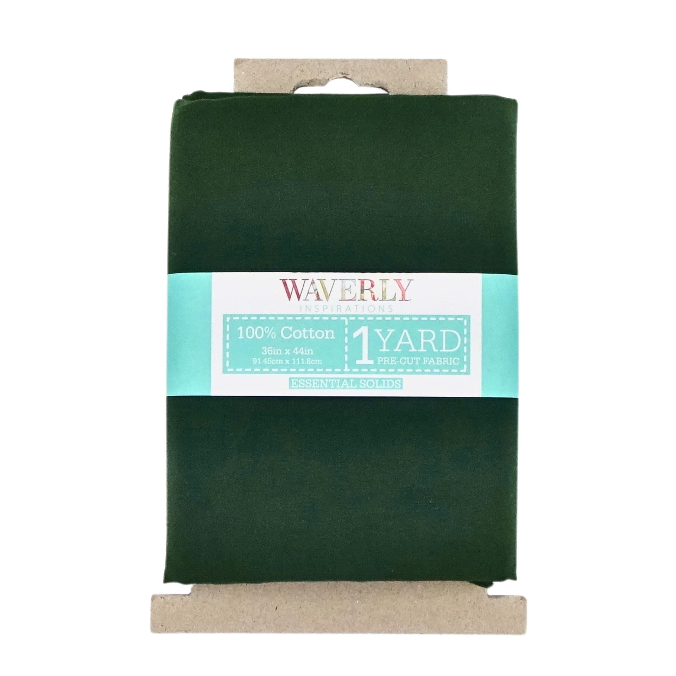 Waverly Inspirations 1 Yard Cut 100% Cotton Solid Fabric, Evergreen, 44" Wide for Quilting & Sewing
