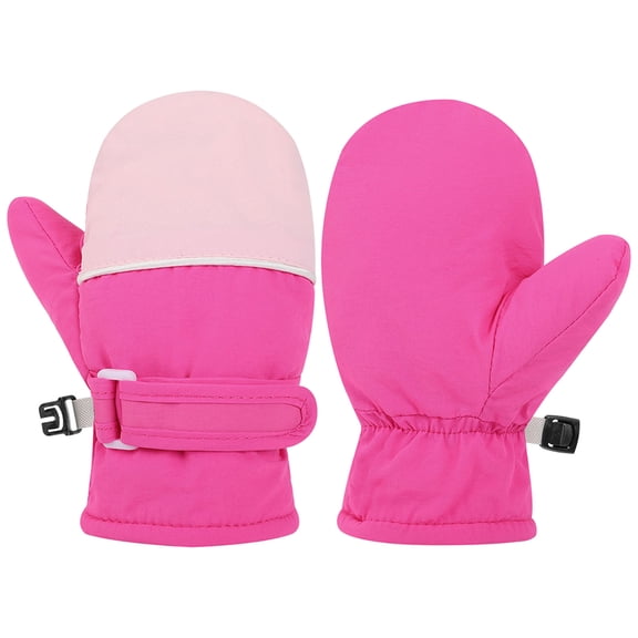 Karoyedx Snow Gloves for Kids Winter Snow Mittens Kids Toddlers Waterproof Warm Ski Gloves for Boys Girls Children Toddlers Baby Hot Pink Size,M