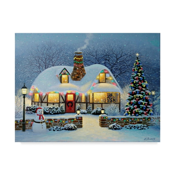 Trademark Fine Art 'Candlelight Christmas' Canvas Art by Heather Burns