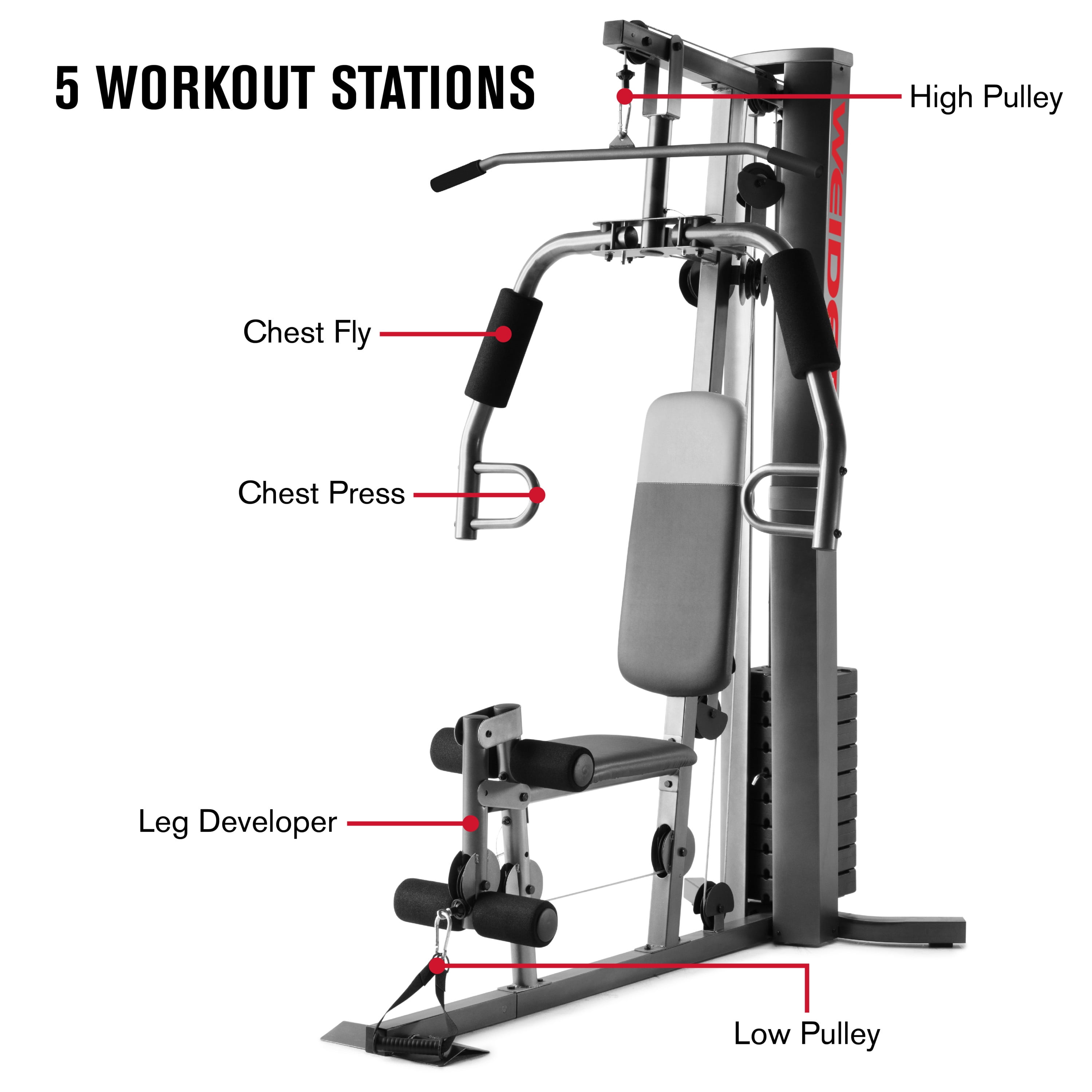 Weider XRS 50 Home Gym with 112 Lb. Vinyl Weight Stack -