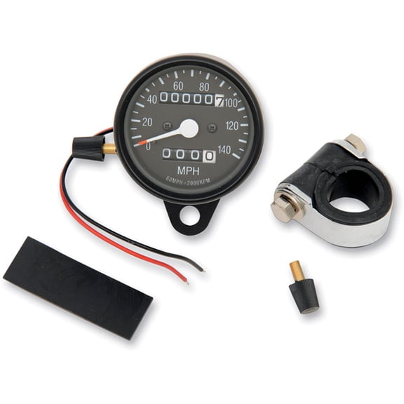 Drag Specialties Mini Speedometer with Black Housing 21-6815BDS