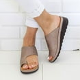 thumbnail image 4 of UTTOASFAY Women Comfy Platform Casual Shoes Summer Beach Travel Slipper Flip Flops Brown 7(38), 4 of 5