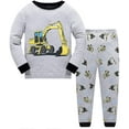 thumbnail image 1 of Pijamas para niños pequeños Camión de bomberos 100% algodón Tren para niños Conjuntos de pijamas de 2 piezas Conjunto de ropa de dormir 1-7 T Adepaton CJWUS-1621, 1 of 7