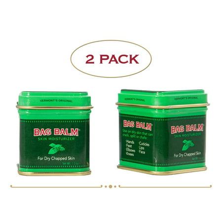Bag Balm Vermont's Original Skin Moisturizing Ointment for Dry, Cracked Skin - 1oz Tin - 2 Pack 1 oz (Pack of