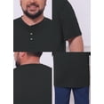 thumbnail image 7 of DARING DIVA Men's Big Tall Henley Shirts Button Down Short Sleeve T-Shirt 6XL Black, 7 of 7