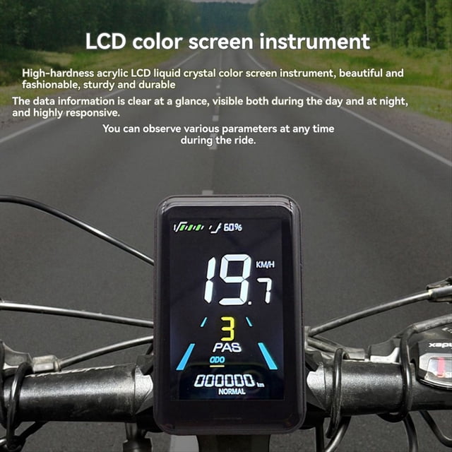 Electric Bike Intelligent Display X3 24V 36V 48V Colorful LCD Display 6pin SM Connection Plug