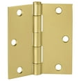 thumbnail image 6 of Design House 3-Pack 3.5" H x .125" Radius Square Interior Door Hinges, Satin Brass, 6 of 14