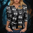 thumbnail image 2 of Towmus Women Blouses 3/4 Length Sleeve V Neck Shirts 2025 Halloween Fall Dresses for Women Tops Under $10, 2 of 5