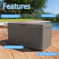 thumbnail image 2 of fazzn 100 Gallon Resin Deck Box Outdoor Indoor Waterproof Storage Box for Patio Furniture Pool Accessories Storage for Cushion Garden Tools (Brown), 2 of 7