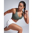 thumbnail image 3 of Sujetador deportivo CRZ YOGA Butterbreeze, cuello en V, acolchado, gris salvia, 3 of 5