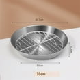 thumbnail image 2 of Round Baking Pan Roast Turkey Tray With Cooling Rack For Kitchen Bbq Cake 20Cm YIWEI, 2 of 9