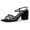 Black Vegan Suede, variant on J. Adams Camila Sandals for Women, Square Open Toe Strappy Mid Block Heels, Elegant & Comfortable