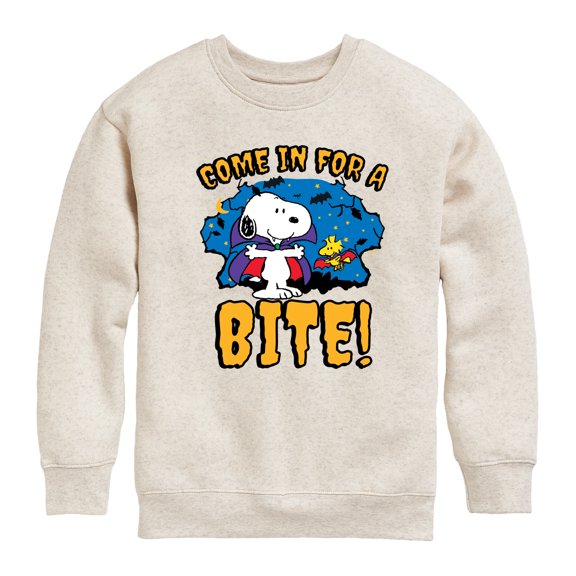 Peanuts - Snoopy Come In For A Bite - Toddler & Youth Crewneck Fleece Sweatshirt