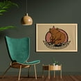 thumbnail image 2 of Circus Wall Art with Frame, Hand Drawn Style Animal on Funny Bike Circus Bear on Bicycle Lettering, Printed Fabric Poster for Bathroom Living Room, 35" x 23", Tan Caramel and Ruby, by Ambesonne, 2 of 2