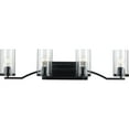 thumbnail image 3 of Lassiter Collection Four-Light Matte Black Clear Glass Modern Bath Vanity Light, 3 of 8