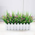 thumbnail image 1 of Fence Potted Artificial Flower Simulation Cloth Flower Home Wedding Artificial Flower Home Fake Floral Decor, White & Purple Red, 1 of 6