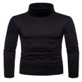 thumbnail image 1 of Chandails Thermiques en Coton pour Hommes à Col Roulé, T-Shirt Extensible, Col Montant, Coupe Ajustée, Rouge Vin, TG, 1 of 4